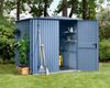 Hörmann Ecostar Metall-Gerätehaus Trend mit Satteldach Typ 2, 238x238 cm , taubenblau, 5,7 m²,2-flüglige Tür Bild 3