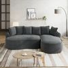 Flieks Modulares L-Form Cloud Sofa, extra tiefe Sitzfläche, breit gepolstert, mit Chaiselongue links & Kissen, kein Aufbau nötig, Chenille, Grau Bild 2