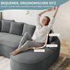 Flieks Modulares L-Form Cloud Sofa, extra tiefe Sitzfläche, breit gepolstert, mit Chaiselongue links & Kissen, kein Aufbau nötig, Chenille, Grau Bild 5