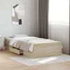 vidaXL Bettgestell mit Schubladen Sonoma-Eiche 90x200cm Holzwerkstoff 3280337 Bild 1