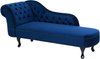 Beliani 'Nimes' Chaiselongue, Blau, Samt, 79 x 65 x 169 cm, Links Bild 4