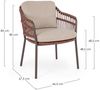 Gartenstuhl Aitalia aus Metall, modernes Design, rot-braun Java, gepolstert, inkl. Kissen Bild 2