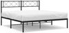 vidaXL Bettgestell mit Kopfteil, Metall, Schwarz, 150x200 cm Bild 2