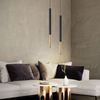 Pendelleuchte, Stahl, schwarz-gold, H 110 cm Bild 2