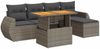 vidaXL 6-tlg. Garten-Sofagarnitur mit Kissen Grau Poly Rattan 3327252 Bild 2