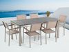 Essgruppe für 6 Personen GROSSETO Stein Granit Optik 180x90x76 cm Beige Bild 3