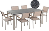 Essgruppe für 6 Personen GROSSETO Stein Granit Optik 180x90x76 cm Beige Bild 1