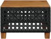 Gartentisch, Beistelltisch, Balkontisch Schwarz 55x55x36 cm Poly Rattan Akazienholz Bild 4