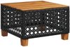 Gartentisch, Beistelltisch, Balkontisch Schwarz 55x55x36 cm Poly Rattan Akazienholz Bild 2