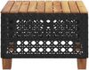 Gartentisch, Beistelltisch, Balkontisch Schwarz 55x55x36 cm Poly Rattan Akazienholz Bild 5