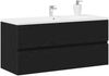 vidaXL Waschbeckenunterschrank Schwarz Eichen-Optik 100x38,5x45 cm 862545 Bild 4