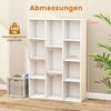 COSTWAY Bücherregal, mit 11 Fächern, bis 140 kg belastbar, 74 x 24 x 106 cm Bild 2