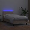 vidaXL Boxspringbett mit Matratze & LED Kunstleder Braun 80x200 cm, Härtegrad: H2 [3134074] Bild 2