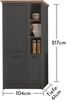 JASMIN Moderner Einbauschrank für Kühlschrank in Graphit, Artisan Eiche Optik - Geräumiger Hochschrank Küchenschrank mit viel Stauraum - 104 x 216,5 x 61 cm (B/H/T) Bild 3