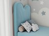Kinderbett FLOW, Boxspringbett für Kinder, mit hohem Kopfteil, Einzelbett mit Matratze - 90x180 - Blau Velours - Topper Visco Bild 3
