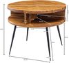 Couchtisch Sheesham Massivholz / Metall 60 x 45 x 60 cm Tisch Wohnzimmer, Design Beistelltisch mit Ablage, Kleiner Wohnzimmertisch Rund Braun Bild 4