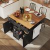 Klappbarer Servierwagen Esstisch Sideboard Kücheninsel ausziehbar MDF Metall platzsparend flexibel,Schwarz Bild 4