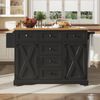 Klappbarer Servierwagen Esstisch Sideboard Kücheninsel ausziehbar MDF Metall platzsparend flexibel,Schwarz Bild 3