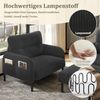LVHOM Cord 3er-Set 2-Sitzer+Sessel+Hocker, Flexibel für Wohnzimmer Ecksofa mit Seitentaschen, Sitzgruppe Grau Bild 5