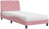 vidaXL Bett mit Matratze Rosa 90x200 cm Samt 3208639 Bild 2