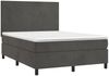 vidaXL Boxspringbett mit Matratze & LED Dunkelgrau 140x200 cm Samt 3136006 Bild 3
