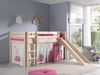 Vipack 'Pino' Halbhochbett natur, inkl. Rutsche, Vorhang 'Princess' Bild 2