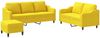 vidaXL 3-tlg. Sofagarnitur mit Kissen Hellgelb Stoff 3201847 Bild 2