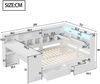 L-förmiges Tagesbett 140x200 mit Schreibtisch, Multifunktionsbett mit LED-Kopfteil, USB, Bücherregal und Stauraum, weiß Bild 4