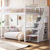 STILVORA Hochbett Kinderbett 140x200 mit Stauraum Jugendbett mit Zäune,Massive Kiefer (mit Sicherheits-Aufbewahrungsleiter, Bettgestell aus massivem Kiefernholz für Kinder und Jugendliche, 140 x 200 cm) ohne Matratze Bild 5