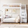 STILVORA Hochbett Kinderbett 140x200 mit Stauraum Jugendbett mit Zäune,Massive Kiefer (mit Sicherheits-Aufbewahrungsleiter, Bettgestell aus massivem Kiefernholz für Kinder und Jugendliche, 140 x 200 cm) ohne Matratze Bild 2