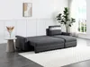 Vente-unique - GIANY Sofa KunstlederStoff Grau - B 135 cm x H 88 cm x L 242 cm Bild 2