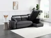 Vente-unique - GIANY Sofa KunstlederStoff Grau - B 135 cm x H 88 cm x L 242 cm Bild 3