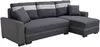 Vente-unique - GIANY Sofa KunstlederStoff Grau - B 135 cm x H 88 cm x L 242 cm Bild 5