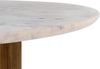 Esstisch rund Mango 120x120x76 braun lackiert / Marmor weiß BARCELONA #228 Bild 3