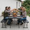 Sekey 2er Set Kunststoff Klappbank Bierbank 182 x 28 x 43 cm Faltbar Biergarten Campingbank Schwarz Bild 2