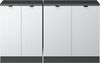 Küchenschrank für Dachschrägen R-Line Weiß Riffel 140 cm 2er Set Schrankkorpuss 60 cm Tiefe Vicco Bild 3