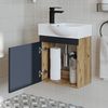 Roomart PUNTO Badmöbel Set– 2-teiliges Badezimmermöbel Set - Waschbecken mit Unterschrank - H 45 x B 24.5 x T 46.5 cm • Anthrazit-Eiche Bild 2