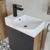 Roomart PUNTO Badmöbel Set– 2-teiliges Badezimmermöbel Set - Waschbecken mit Unterschrank - H 45 x B 24.5 x T 46.5 cm • Anthrazit-Eiche Bild 5