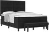 vidaXL Boxspringbett mit Kopfteil Schwarz 140 x 200 cm Stoff 3344074 Bild 2
