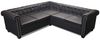 Chesterfield Sofa 5-Sitzer Kunstleder Schwarz Bild 3