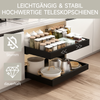 Home Nature Wohnkonzept Küchenschrank Ausziehschublade, 2er Set, mit Klebehalterung ohne Bohren, 52 x 53 x 7,5 cm, Karbonstahl, Vielseitig für Küche und Bad, Schwarz Bild 5
