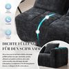 L-Form Sofa, 3-Sitzer, Chenille, Chaiselongue, 3 Kissen, Schwarz Bild 2