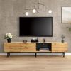 TV-Schrank 175 cm mit LED-Beleuchtung, großem Stauraum, 3 Schränken, MDF Holzoptik Schwarz Bild 5