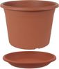 Heimwerkercenter Blumentopf MePla Blumentopf Cylindro ø18cm, Untersetzer ø17cm Terra, Kunstoff Bild 4