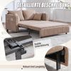 Multifunktionales Stoffsofa Klappbares Ausziehsofa Kleines Wohnzimmersofa mit zwei Funktionen, Abnehmbar und waschbar, Mit Aufbewahrungstasche, Mit USB-Ladefunktion, Mit Becherhalter Bild 2