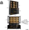 MODFU Hochschrank Vitrinenschrank,Küchenschrank (140x38,5x175 cm Moderner Hochschrank mit Schubladen) Bild 4