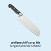 KHG Santokumesser Messer Küchenmesser | 17,78 cm Klinge aus rostfreiem Stahl | ergonomischer Griff mit Fingerschutz, 3-fach vernietet Bild 4