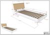 Einzelbett 90x200 Keeley Buche Weiß Massivholz Polsterkopfteil Bild 2