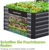 Quictent Hochbeet Metall Pflanzbeet 180x90x30cm Tomatenkäfigen Grau Bild 2