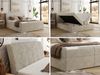 Boxspringbett DAGOS 200 x 200 cm mit Kopfteil, Lattenrost und Stauraum – Doppelbett mit Matratze & Topper Visco , stabile Konstruktion, Bettkasten, modernes Design - Beige Schenille glatt - H4 Bild 2